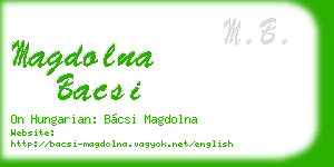 magdolna bacsi business card